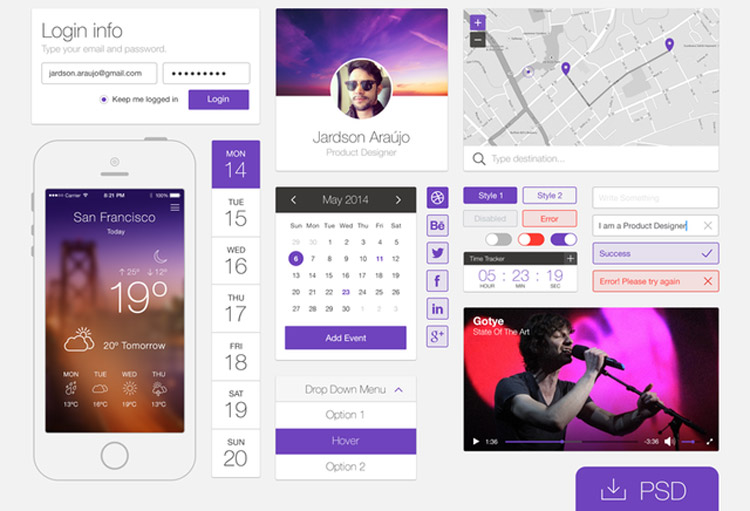 Free UI Kits Web Graphics PSD