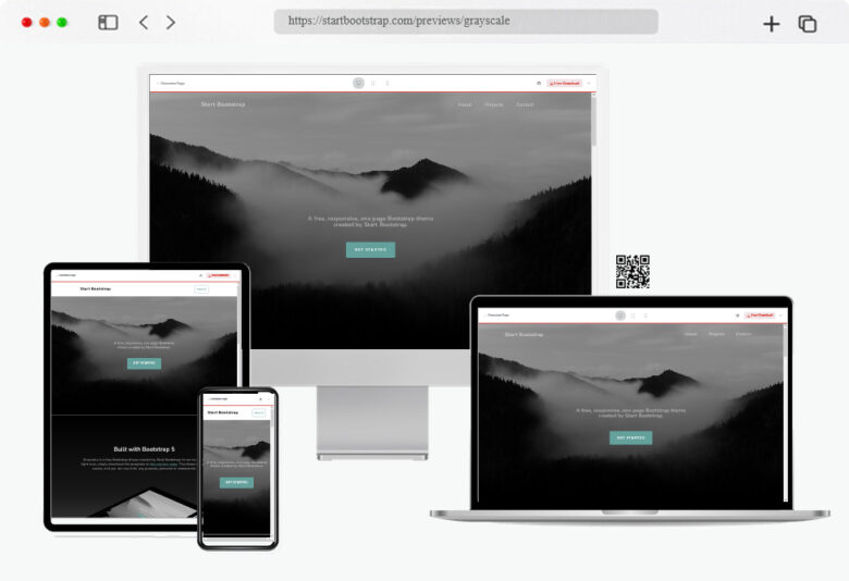 grayscale free one page bootstrap theme