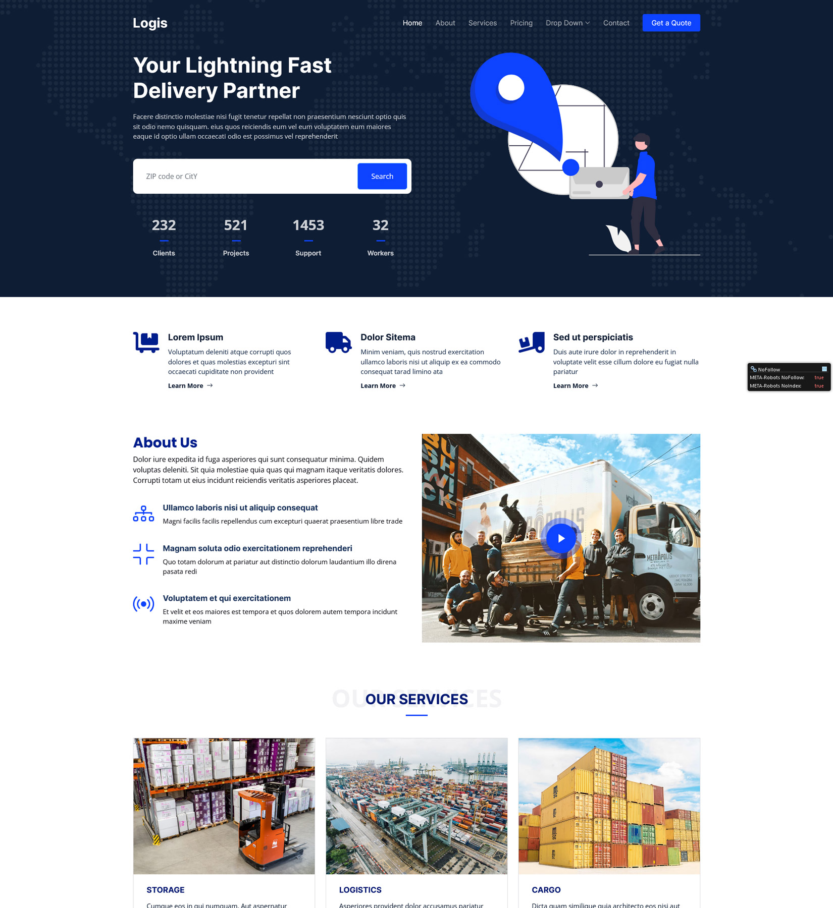 Logis Bootstrap Transportation Website Template