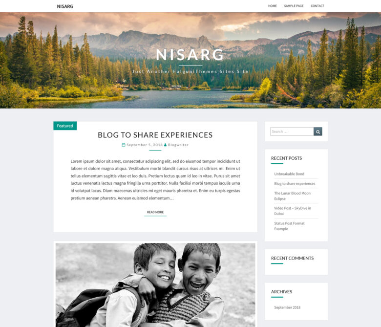 nisarg free responsive wordpress theme